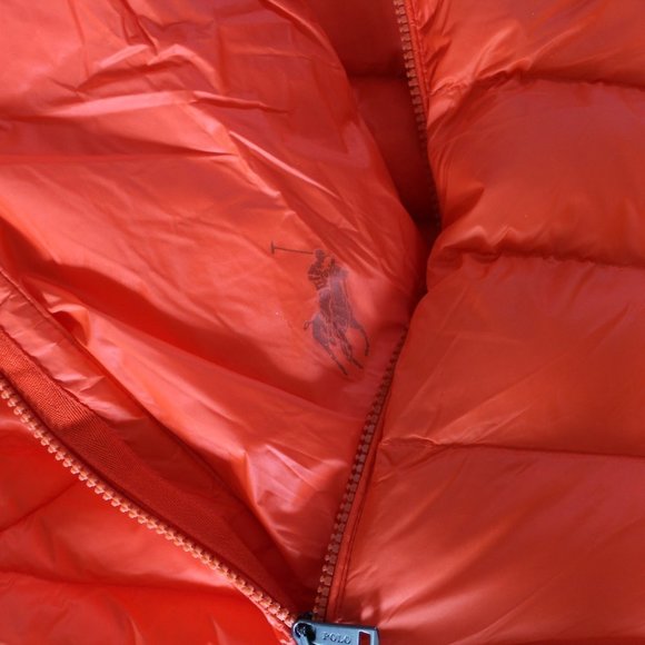 NWT POLO RALPH‎ LAUREN MEN'S BIG & TALL PACKABLE DOWN VEST ORANGE BLUE - Picture 8 of 8